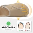 thumbnail image 2 of Zapatillas QFH ajustables y anchas para diabéticos, color beige, 11 mujeres y 9 hombres, 2 of 6