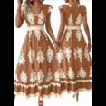 thumbnail image 2 of Vestidos de Verano para Mujer 2025, Vestidos Casuales con Mangas con Volantes, Vestidos de Playa Bohemios, Color Camello S, 2 of 6
