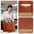 thumbnail image 2 of Cshidworld Bolsa Impermeable de Cuero para Laptop de 15.6 Pulgadas para Mujer - Maletín de Negocios para Trabajo, Oficina y Viaje - Marrón, 2 of 7