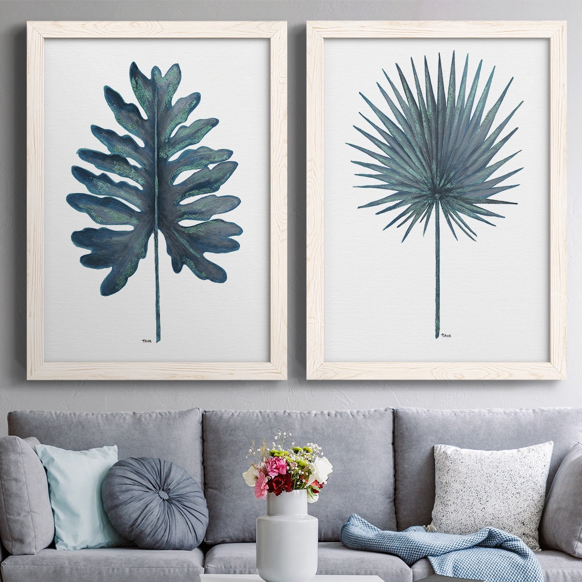 Blue Oasis I - Premium Framed Canvas 2 Piece Set - Ready to Hang