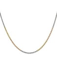 thumbnail image 2 of Diamond2Deal 14K Tri-color 1.75 mm Diamond-cut Rope Chain Necklace for Women 16", 2 of 6