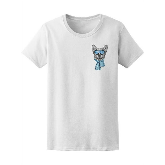 Corgi With Goggles And Scarf T-Shirt Women -Image by Shutterstock, Female Small