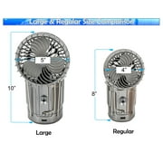 Solar Powered Lantern w/ Fan - Rechargeable Camping Flashlight Lamp w/ Battery Backup - Portable, Adjustable, Collapsible, Solar Charging Station - Rechargeable Fan With Light - Gray Regular