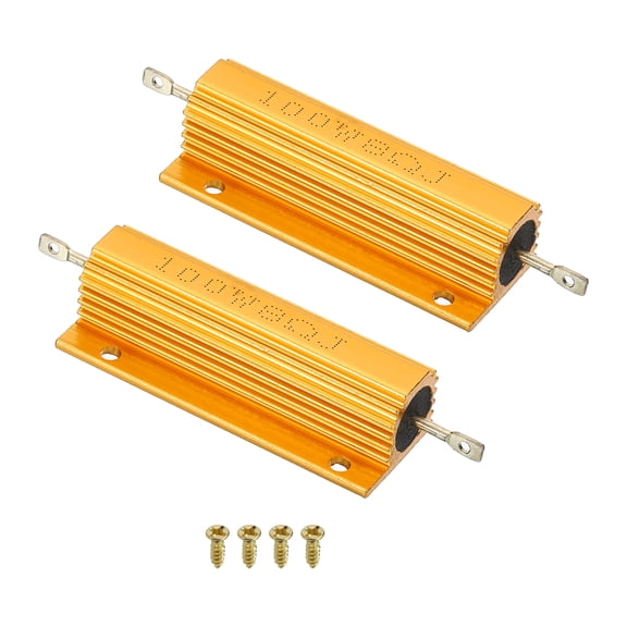 100W 8 Ohm Aluminum Shell Resistor Housing Resistor with Screws 2Set