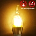 thumbnail image 6 of 4pcs 5W E12 Candelabra Bulbs 600 LM 50W Equivalent Candle Flame Tip Light Bulb, 6 of 6