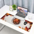 thumbnail image 2 of Thanksgiving Mouse Pad, XL Fall Desk Pad, Thanksgiving Decoration Desk Mat with Turkey and Pumpkin, Non-Slip Rubber Base, Big Extended Desk Protector for Home Office, 31.5"x11.8" (Turkey), 2 of 6