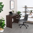 thumbnail image 3 of Computer Desk, Multipurpose Home Office 35.4" Study Writing Desk Workstations with 2 Storage Drawers, Walnut, 3 of 9