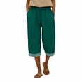 thumbnail image 5 of Workout Casual Pants for Women Linen Pants Summer Wide Leg Pants Elastic Waist Pants High Waisted Pants Casual Beach Trousers Pants Xxxl, 5 of 6