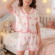 thumbnail image 1 of Conjuntos de blusas y camisas de cuello redondo y manga corta para niños, top con capucha y mangas de color con faldas de cintura elástica, traje casual y cómodo, conjunto de poliéster para niños, 1 of 6
