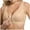 Beige, variant on HOWPAY Front Closure Bras for Women Push up No Underwire Full Coverage Soft Supportive Wireless Snap Closing Bralettes Comfortable Underwear Beige L