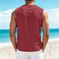 thumbnail image 5 of Linen Tank Tops for Men Breathable V-Neck Sleeveless Shirts Relaxed Fit Summer Casual Big and Tall T-Shirt, 3XL, 5 of 5