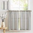 thumbnail image 1 of Cortinas Jinchan a Rayas de Lino para Cocina 62x61 cm 2 Paneles, 1 of 8