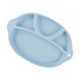 thumbnail image 2 of Food Grade Silicone Kids Partition Tray Drop-proof Rices Dish Holder Baby Separate Plate Children's Cutlery (Sky-blue), 2 of 8