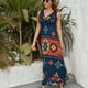 thumbnail image 3 of Vestido Largo Sin Mangas Para Mujer, Bohemian Pattern Traje Informal Para Cumpleaños, Verano, 3 of 5
