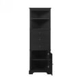 thumbnail image 2 of Black Triangle Tall Cabinet with 3 Drawers and Adjustable Shelves for Bathroom, Kitchen or Living Room, MDF Board with Painted Finish (Black), 2 of 11