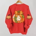 thumbnail image 7 of Ynynloco Women's Pumpkin Graphic with Bow Sweatshirts Crewneck Casual Fall Long Sleeve Tops, 7 of 7