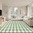 thumbnail image 1 of Washable Checke Rug x Low Pile Area Rug for Living Room Bedroom Nursery Modern Neutral Farmhouse Checkerboard Carpet Pet Kid Friendly, 1 of 9