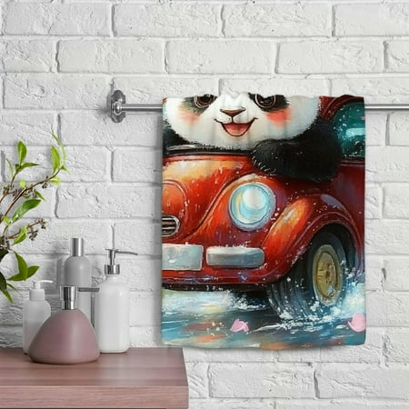 

ZFLMY Panda Absorbent Hand Towels 100% Polyester Kitchen Towels for Bathroom Hotel Gym and Spa 29.5x13.8 inches 29.5x13.8in