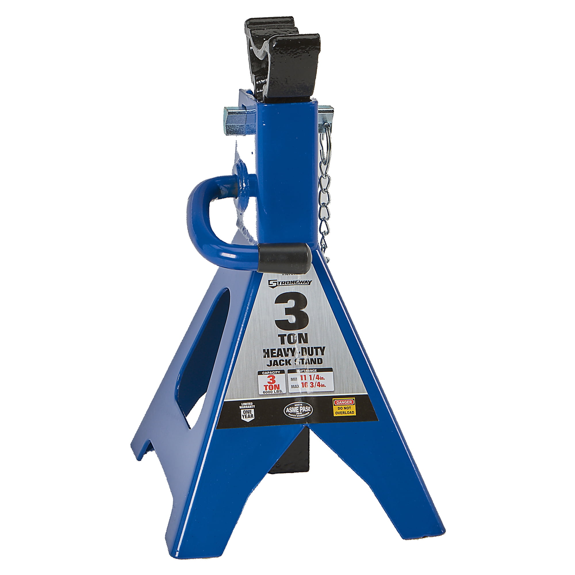 Strongway Double-Locking Jack Stands, Pair, 6000-Lb. Capacity, 11in.–16-3/4in. Lift Range