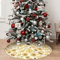thumbnail image 5 of Rateoe Honey Honeycomb Print Christmas Tree Skirt 48" for Xmas Holiday New Year Party Circle Tree Mat Ornaments Decoration, 5 of 7
