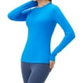 thumbnail image 2 of Xmarks Women Seamless Workout Shirts Yoga Tops Solid Color Round Neck Sports Running Workout Shirt Breathable Athletic Top S-XL, 2 of 8