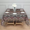 thumbnail image 3 of Brown Geometric and Bear Pattern Square Tablecloth,Waterproof Square Table Cover,Wipeable Spillproof Washable Table Cover for Home Kitchen Party Decor 42"X42"(107x107cm), 3 of 6