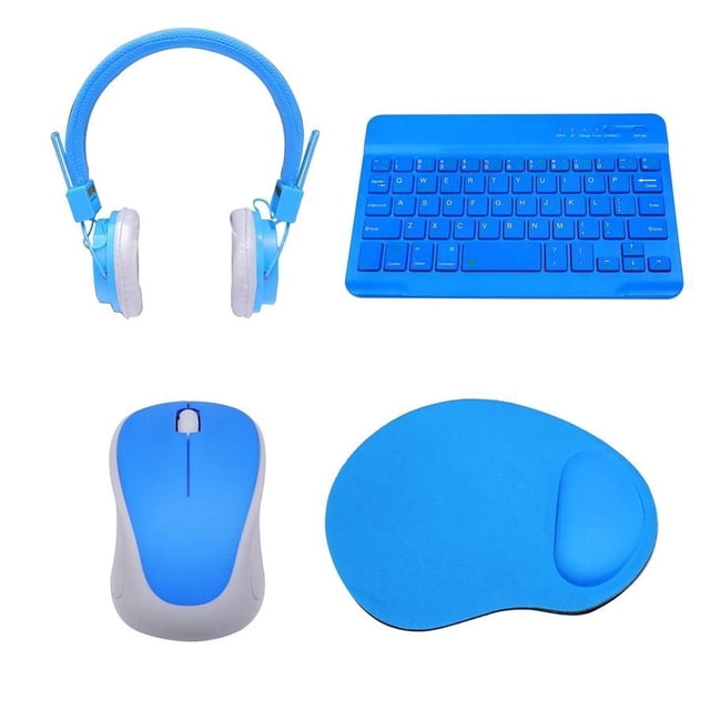 Tech Theory - Home School Kit, Includes Bluetooth Keyboard, Wireless Mouse, Wired Headset and Mouse Pad, Blue