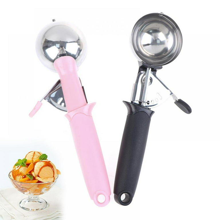 Stainless Steel Ice Cream Scoop with Trigger Lever and Comfort Grip Handle,  Orange - V003/T