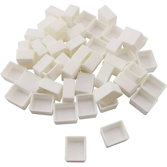 Juego de 100 piezas de pintura blanca de plástico, medias sartenes, pintura al óleo Gouache, paleta de pintura para bricolaje, óleos de acuarela o pintura acrílica, lata de viaje