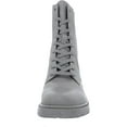 thumbnail image 3 of Sam Edelman Lydell Pebble Grey Block Heel Sock Fitted Lace Up Combat Ankle Boots (Pebble Grey, 7.5), 3 of 3