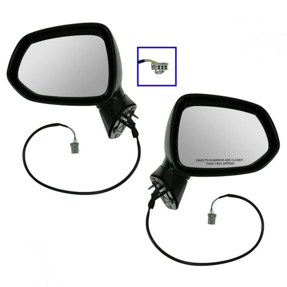 TRQ Power Side Mirrors Pair Set Left LH & Right RH Side for 07-08 Honda FIT MRA04729