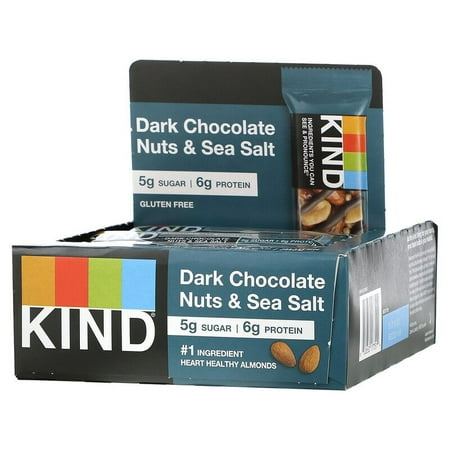 KIND Bars Nuts & Spices Dark Chocolate Nuts & Sea Salt 12 Bars 1.4 oz (40 g) Each Pack of 3