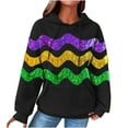 thumbnail image 3 of AGWOLF Mardi Gras Hoodies for Women Plus Size Bling Sequin T-Shirts Long Sleeve Carnival Tops Fat Tuesday Party Pullover Holiday Festival Outfits, 3 of 5