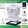 thumbnail image 3 of GreenLighting Cubism Fence Solar Lights - Outdoor Solar Post Lights - 4x4 Post Caps and Solar Deck Post Lights - LED Solar Post Cap Lights for 4x4 5x5 Posts (White, 4 Pack), 3 of 6
