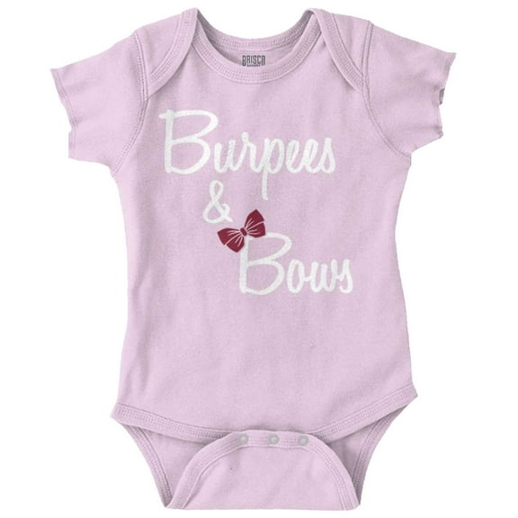 Burpees And Bows Little Workout Gym Bodysuit Jumper Girls Infant Baby Brisco Brands 12M