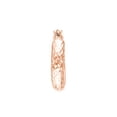 thumbnail image 2 of 14kt Rose Gold Women's 3x15mm Diamond Cut Hoop Earrings With Snap Bar Closure, 2 of 4