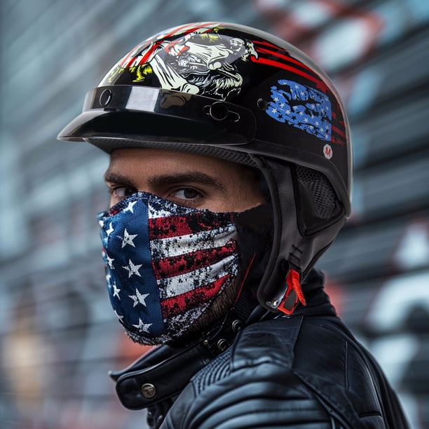 cheap motorcycle half helmets for sale Outlaw N10 NOVELTY Green German Style Helmet Men & Women Polyester. Daytona Skull Cap Cross Bones