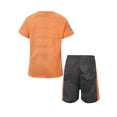 thumbnail image 4 of YEAHDOR Kids Boys Quick Dry Sports Suit Toddlers Sleeve T-Shirt with Shorts Set Football Basketball Training Outfit Orange 3-4, 4 of 7