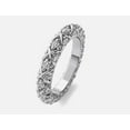 thumbnail image 3 of Women's Full Eternity Diamond Wedding Band, Criss Cross Design Diamond Eternity Band, Delicate Diamond Ring, 925 Sterling Silver, 2.0 Ct Simulated Diamond, Anniversary Band Ring For Wife, 3 of 3