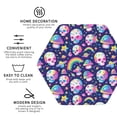 thumbnail image 3 of Honeii Skull mushroom rainbow space print Leather Coaster Set of 4, ideal for safeguarding your furniture from drinks spills and effortless cleanup-Hexagon, 3 of 6