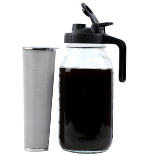 Eparé Cold Brew Coffee Maker & Glass Pitcher with Lid - 1.7 L Infused Iced  Coffee Maker with Filter - Beige Perfect Iced Tea Pitcher & Glass Water