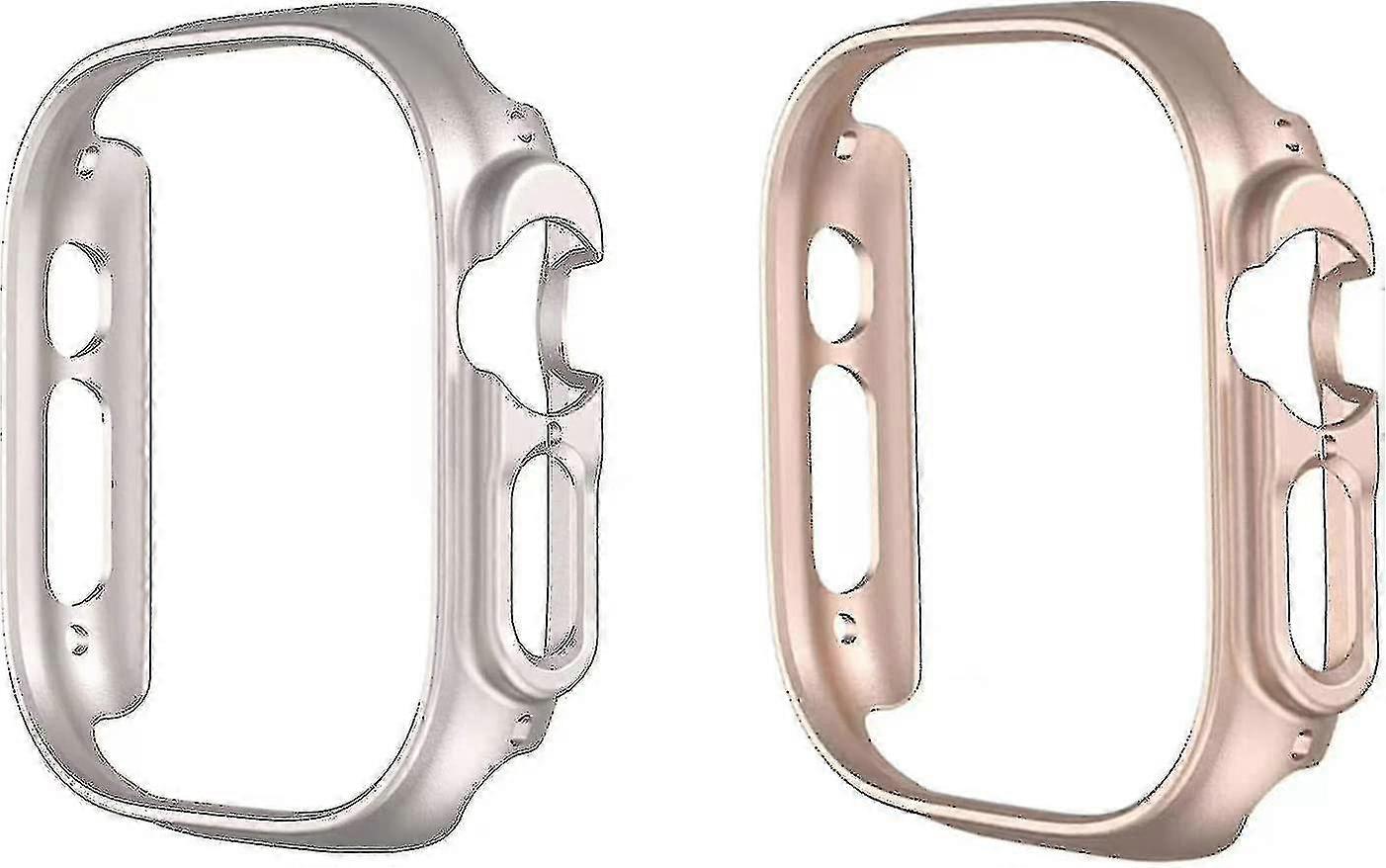 2pcs Case Compatible For Apple Watch Ultra 49mm Bumper Cover, Hard Pc Bumper Face Cover