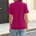 thumbnail image 3 of CIENVNSTG Women's Polo Shirts Spring Summer Business Casual Lightweight Short Sleeve V Neck Sweater Trendy 2026 Dark Purple XL, 3 of 4