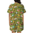 thumbnail image 6 of Susaid Transportation Prints Print Women's Pajama Set, Button-Up Sleepwear with Elastic Waist Shorts, Perfect for Lounging, Yoga, Beach, and Casual Wear-Medium, 6 of 7