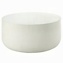 Utan Coffee Table, Modern Natural White Cement Frame, Round 31 Inch