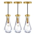 thumbnail image 2 of Teardrop Pendant Light, Clear Glass Kitchen Island Lighting Fixtures with Warm LED Bulbs, Modern Raindrop Chandelier for Living Room, Dining Room, Hallway, and Porch, 2 of 7