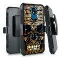 thumbnail image 1 of DALUX Hybrid Kickstand Holster Phone Case Compatible with Neon Plus LMX320 (2020) - Brown Skull Festival, 1 of 2