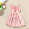 thumbnail image 2 of Coerni Girls One Shoulder Flower Girl Dress Kids Toddler Lace Tulle Tutu Long Dress Princess Dresses Sequin Tulle Ball Gown, 2 of 6