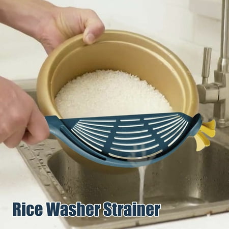 

MTFun Rice Washer Hanging Rice Washer Strainer Kitchen Rice Washing Brush Rice Washing Tool for Fruit Vegetables Noodle Rice Cleaner Household