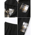 thumbnail image 5 of PureChapter Boys Clothing Sets Plaid Color Block Hooded Button Jacket & Jogger Pants 2-Piece Casual Outfits for Kids 7-15 Years, 5 of 7